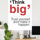 Poster Pensez à la grande confiance vous-même et faites e (Bureau à domicile)