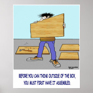 POSTER PENSEZ À L'EXTÉRIEUR DE L'AFFICHE DE LA BOÎTE