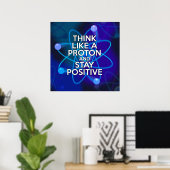 POSTER PENSEZ À UN PROTON ET RESTEZ POSITIF (Bureau à domicile)
