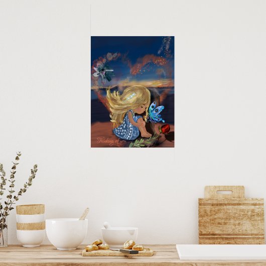 Poster Pensez à vous à la plage (Cuisine)