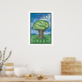Poster Pensez au cerveau vert (Cuisine)