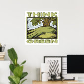Poster Pensez au chêne vert (Bureau à domicile)