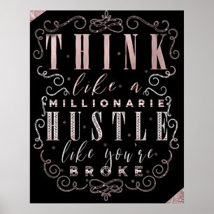 Poster Pensez comme un millionnaire, travaillez dur comme