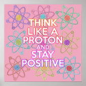 Poster PENSEZ COMME UN PROTON FUN Modern Science Citation (Devant)