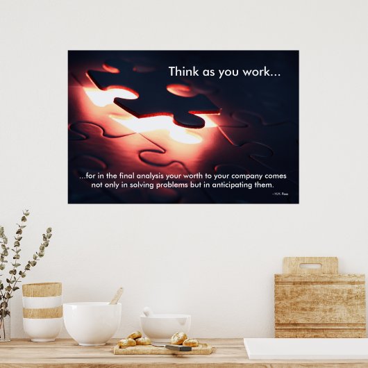 Poster Pensez comme vous travaillez (Cuisine)