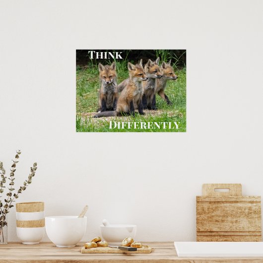 Poster Pensez différemment Renard (Cuisine)