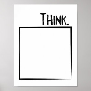 Poster Pensez en dehors de la typographie de coquille de