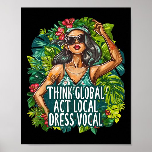Poster Pensez Global Act Local Vocal Vocal Vocal De l'env (Devant)