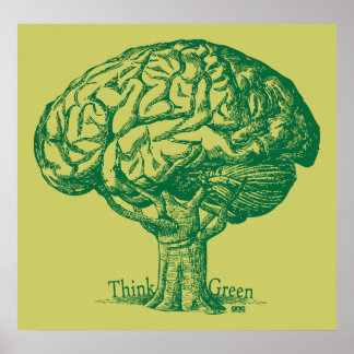 Poster Pensez Green Brain Tree
