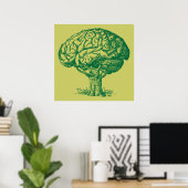 Poster Pensez Green Brain Tree (Bureau à domicile)