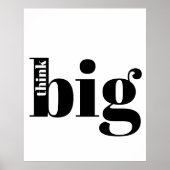 Poster Pensez Gros ! Citation amusante - Typographie auda (Devant)