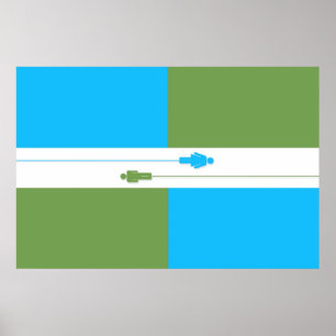Poster Pensez l'affiche athée de drapeau