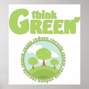Poster Pensez les arbres verts