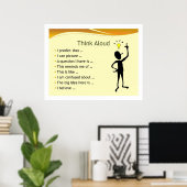 Poster Pensez tout (Bureau à domicile)