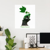 Poster Pensez vert (Bureau à domicile)