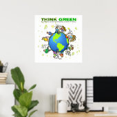 Poster Pensez vert - Plante un arbre (Bureau à domicile)