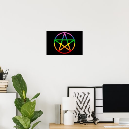 Poster Pentacle arc-en-ciel (Bureau à domicile)