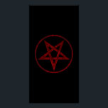 Poster Pentagram Red Devil<br><div class="desc">Pentagramme rouge,  inversé,  texturé en cercle,  sur arrière - plan noir. Symbole occulte 666</div>