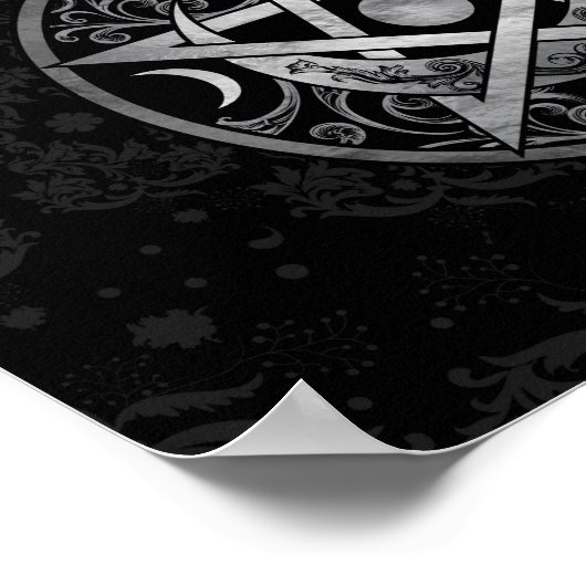 Poster Pentagramme - Argent et Noir (Coin)