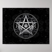 Poster Pentagramme - Argent et Noir (Devant)