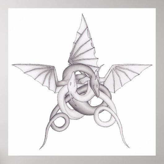 Poster Pentagramme dragon (Devant)