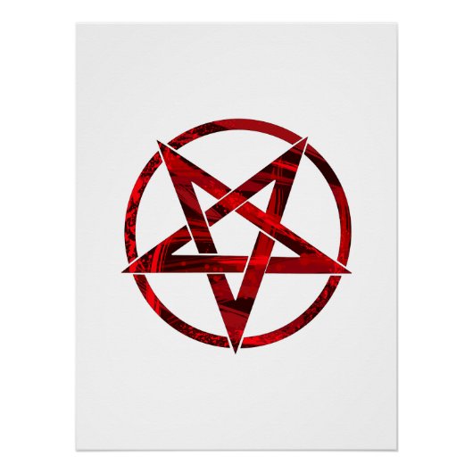Poster Pentagramme du Diable Rouge (Devant)