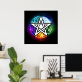 Poster pentagramme du Wiccan (Bureau à domicile)