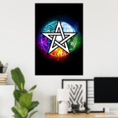 Poster pentagramme du Wiccan (Bureau à domicile)
