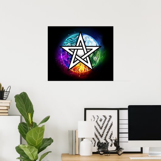 Poster pentagramme du Wiccan (Bureau à domicile)
