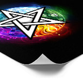 Poster pentagramme du Wiccan (Coin)