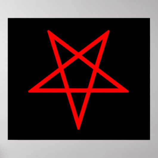 Poster Pentagramme rouge inversé (Devant)