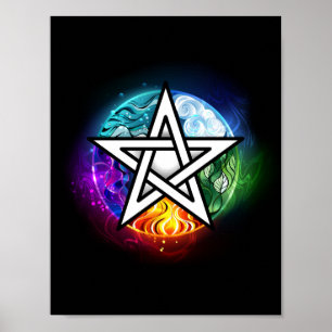 Poster Pentagramme wiccan