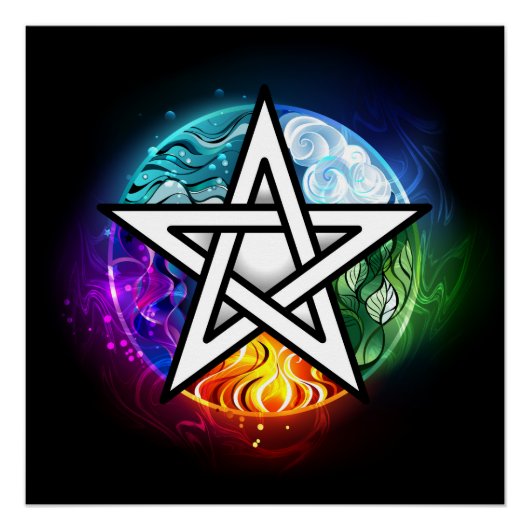 Poster pentagramme wiccan (Devant)