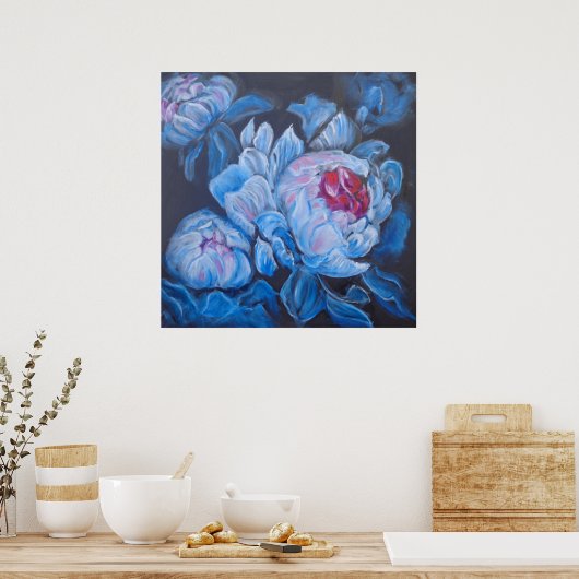Poster Peonies bleues (Cuisine)