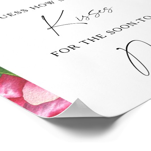 Poster Peonies - Combien de baisers jeu de douche nuptial (Coin)