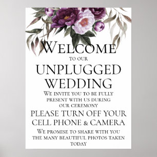 Poster Peonies de prune violette Cérémonie de Mariage déb
