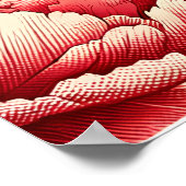 Poster Peonies d'oiseaux cardinaux rouges du Nord (Coin)