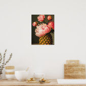 Poster Peonies et ananas (Cuisine)
