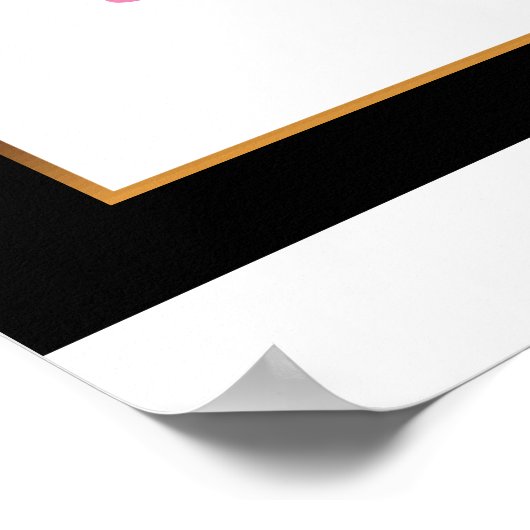 Poster Peonies Fleurs sur noir et blanc -16 Seating Chart (Coin)