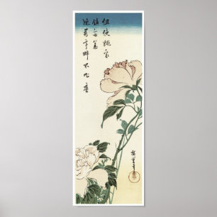 Poster Peonies, Hiroshige