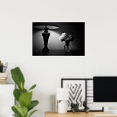 Poster Peonies - noir, (Bureau à domicile)