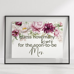 Poster Peonies Pink Burgundy Devinez Combien De Baisers J