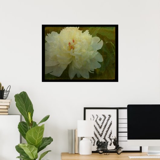 Poster Peony blanc (Bureau à domicile)