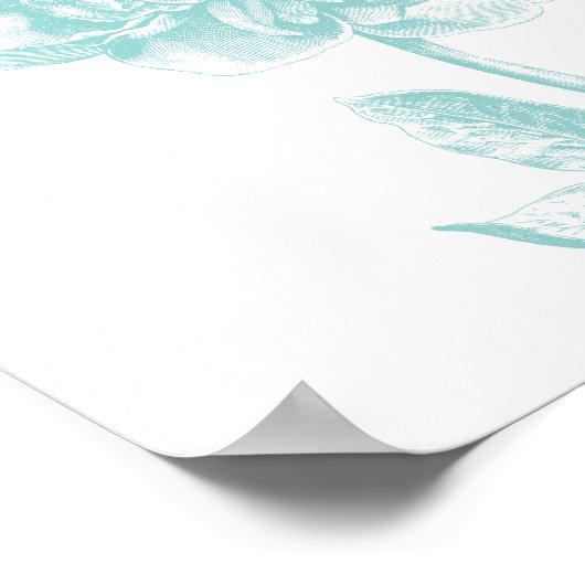 Poster Peony bleu vert (Coin)