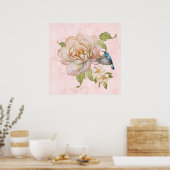 Poster Peony Bouquet et Hummingbird (Cuisine)