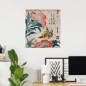 Poster Peony et Canary, Hokusai (Bureau à domicile)
