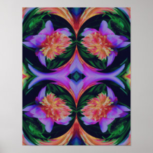 Poster Peony Flower Energy Art Abstrait