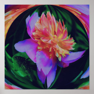 Poster Peony Flower Energy Art Abstrait