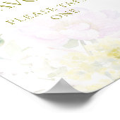 Poster Peony Hydrangea Pastel Baby shower Privilèges (Coin)