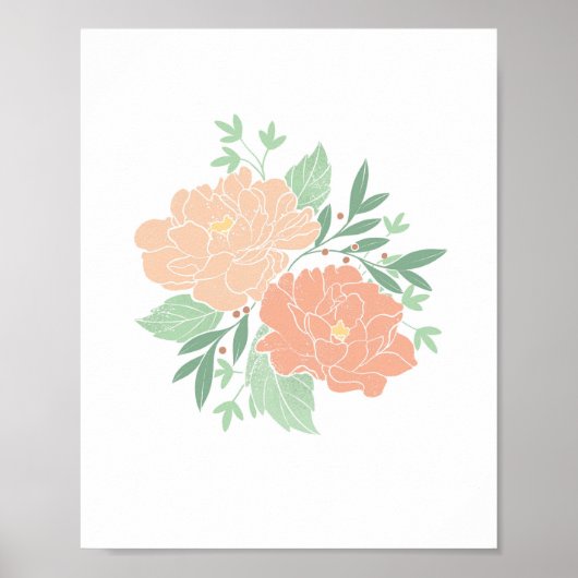 Poster Peony Peonies Floral Boho Flower Print (Devant)